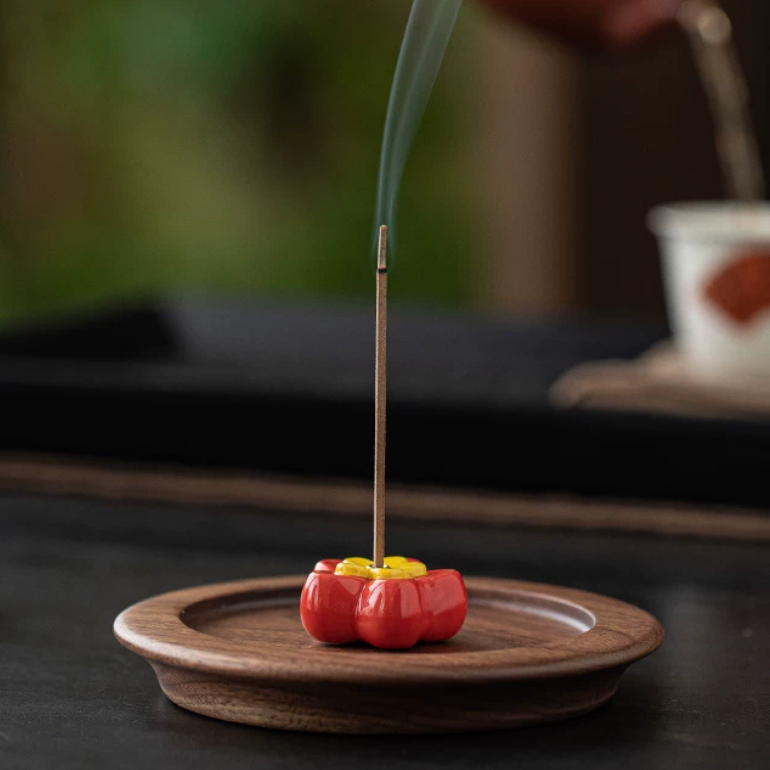 Plum Blossom Ceramic Incense Holder