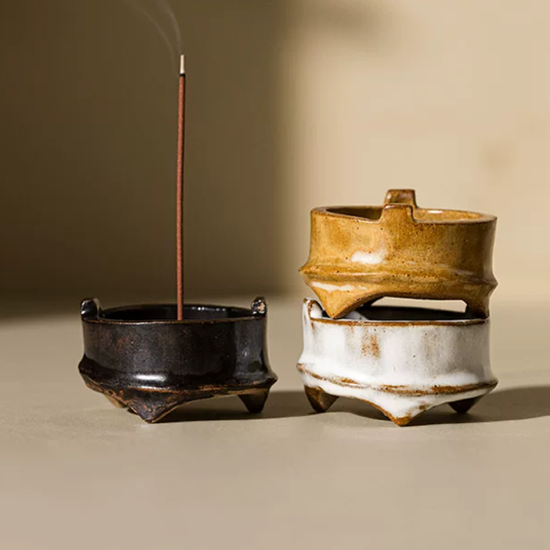 Three Leg Ceramic Incense Stand