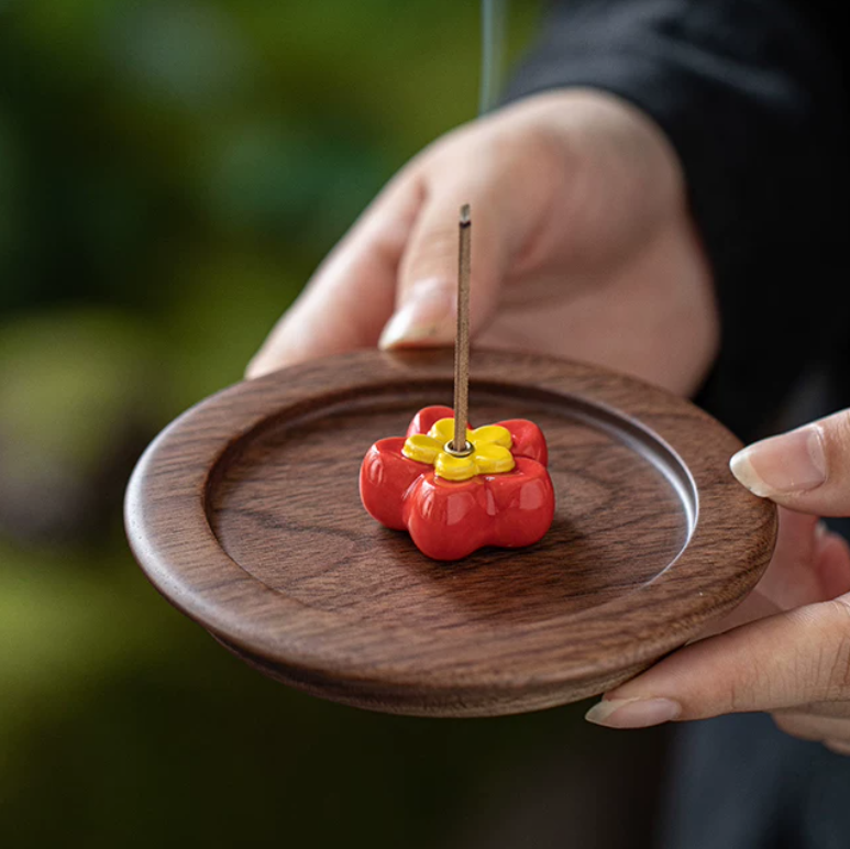Plum Blossom Ceramic Incense Holder
