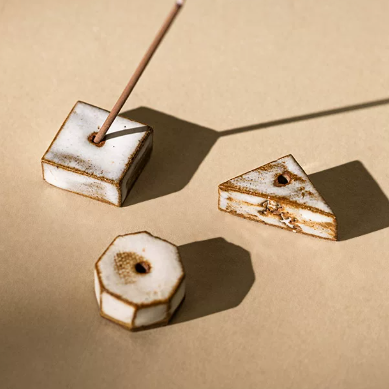 Geometric Ceramic Incense Stand