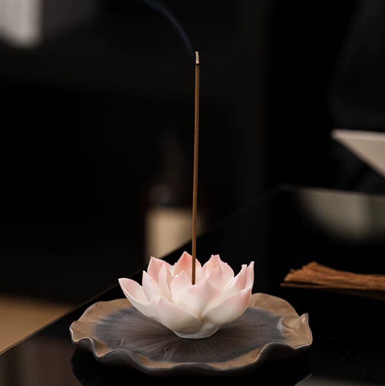 Handmade Lotus Ceramic Incense Stand