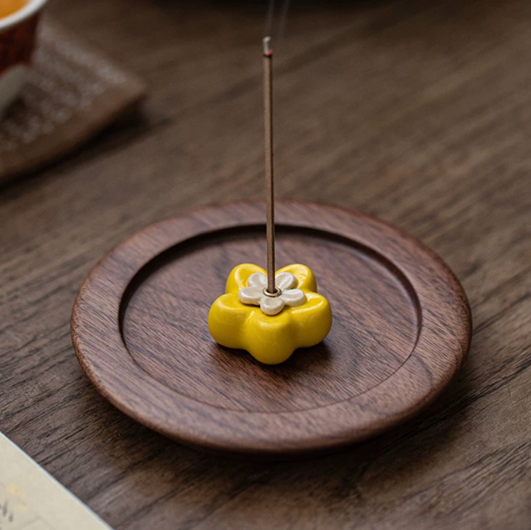 Plum Blossom Ceramic Incense Holder