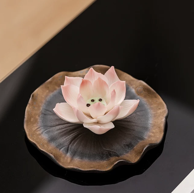 Handmade Lotus Ceramic Incense Stand