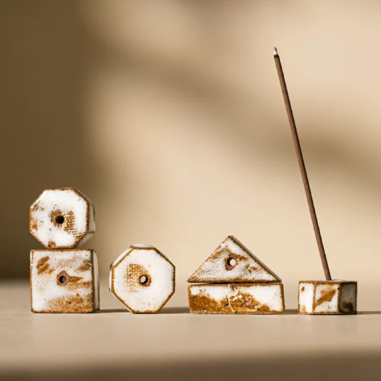 Geometric Ceramic Incense Stand