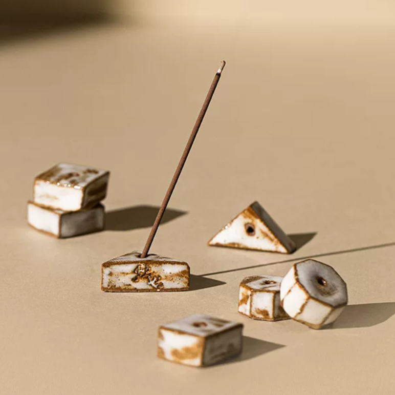 Geometric Ceramic Incense Stand